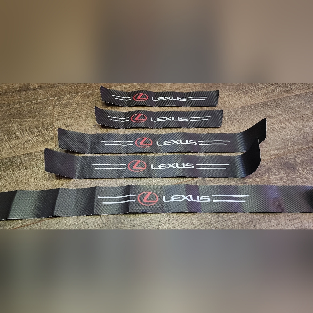 Lexus carbon fiber door sill scratch protectors